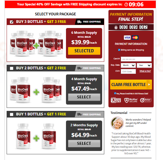 BioCell Blood Health Support Pricing