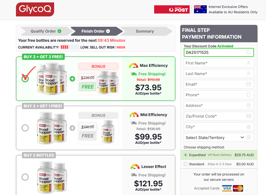 GlycoQ Blood Support Capsules New Zealand pricing