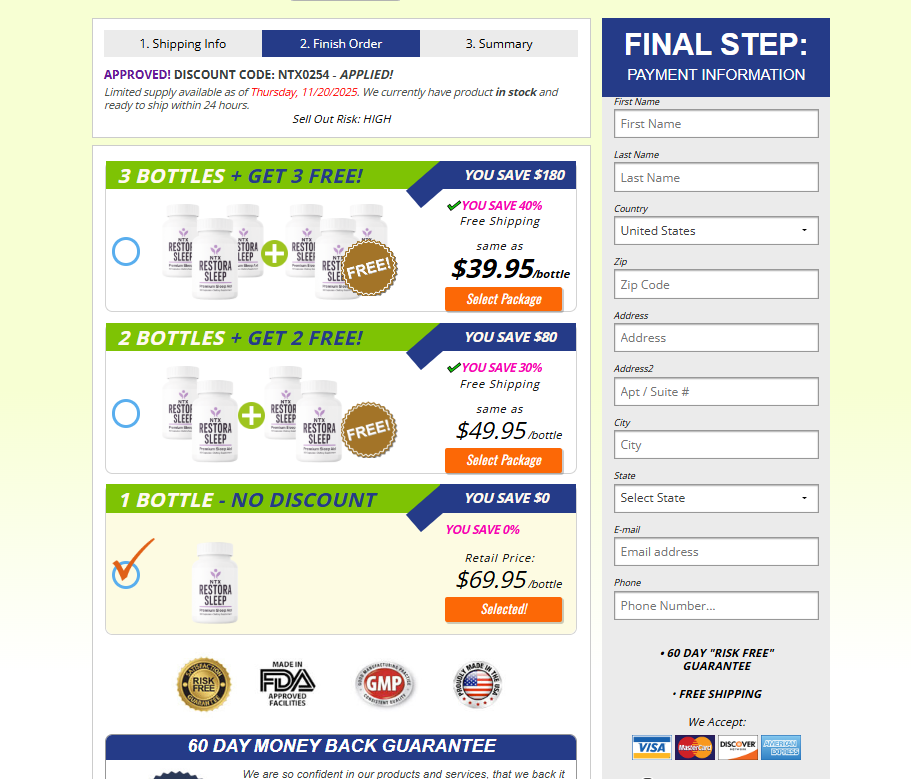 NTX RestoriaSleep Buy